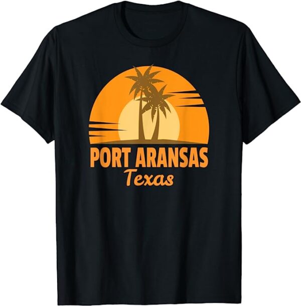 Port Aransas Texas Golden Hour Beach Palm Retro T-Shirt