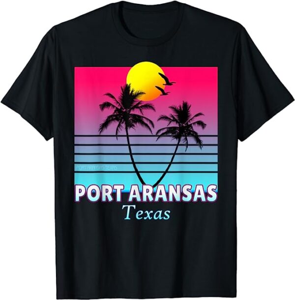 Port Aransas Texas Sunset Seagulls T-Shirt