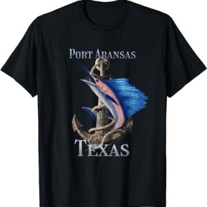 Port Aransas Texas Swordfish Marlin Ocean Anchor T-Shirt