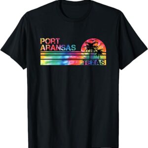 Port Aransas Texas Striped Tie Dye Vintage Inspired T-Shirt