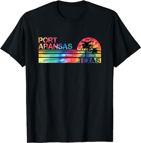 Port Aransas Texas Striped Tie Dye Vintage Inspired T-Shirt